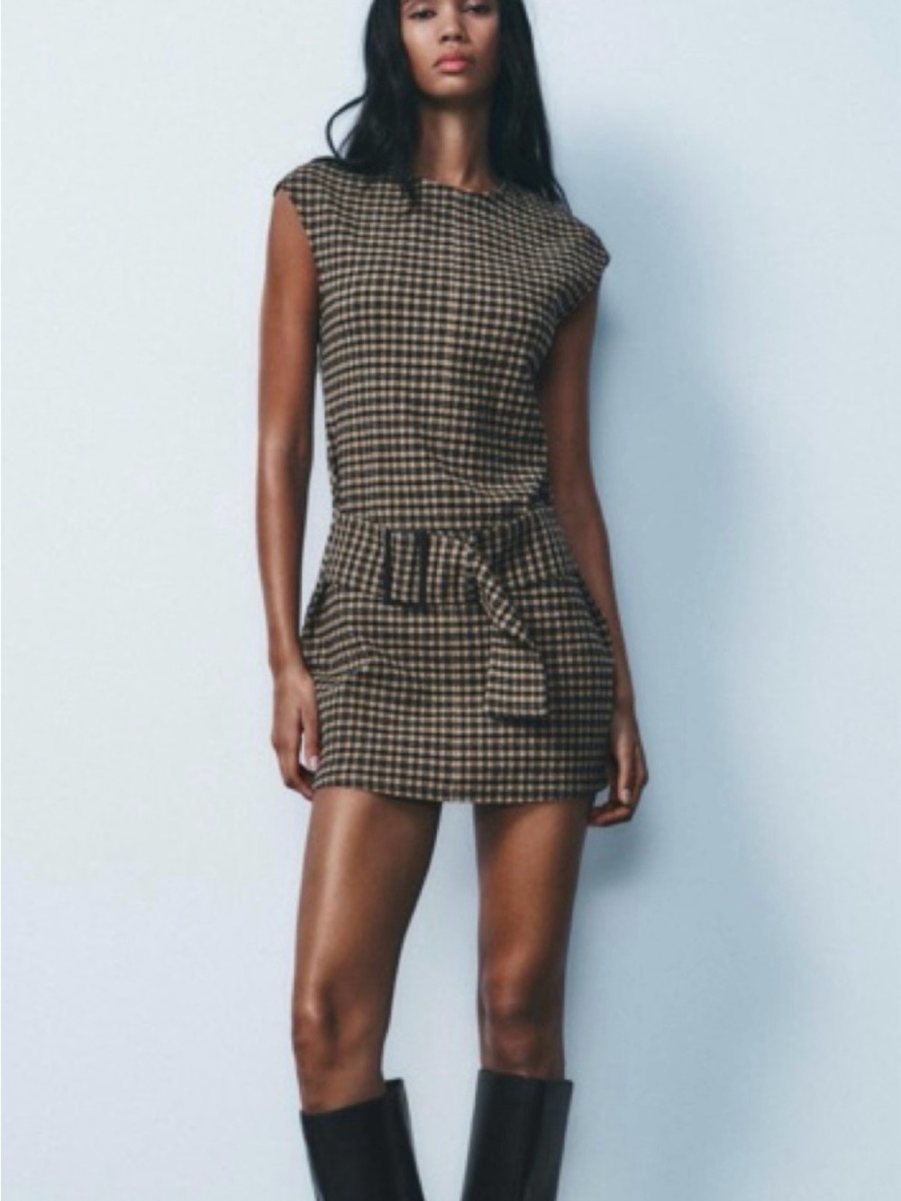 NWT Zara Belted Interlock Dress